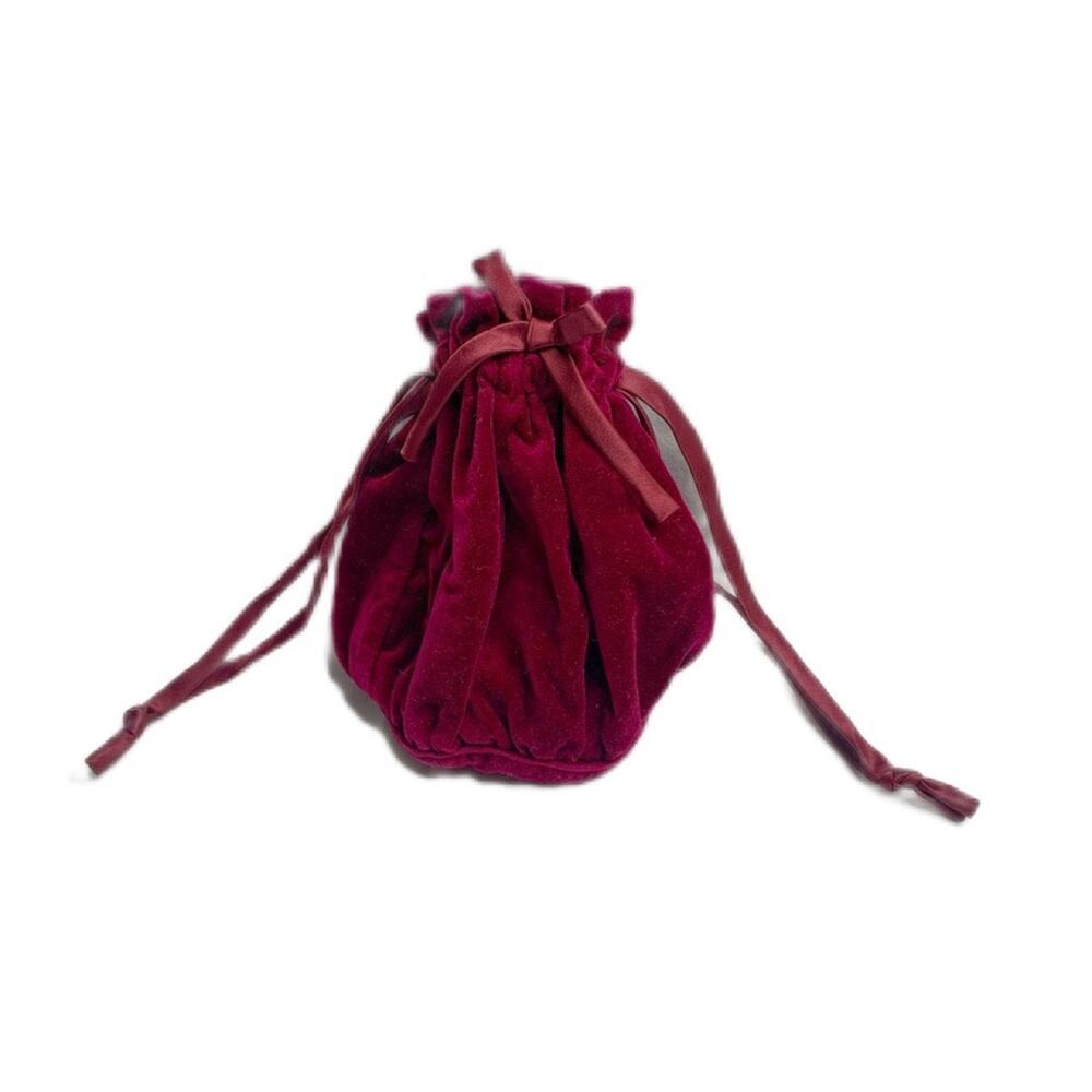 90s Red Velvet Victorian Preppy Goth Drawstring Valentine pouch